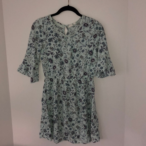 Gap turquoise knee length flower detailed dress - Picture 2 of 4